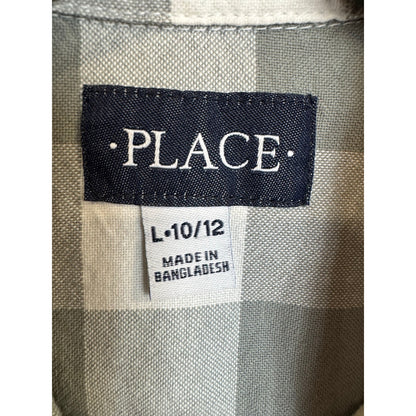 The Children's Place Long Sleeve Button Up Shirt Boy's Size Large (10-12)