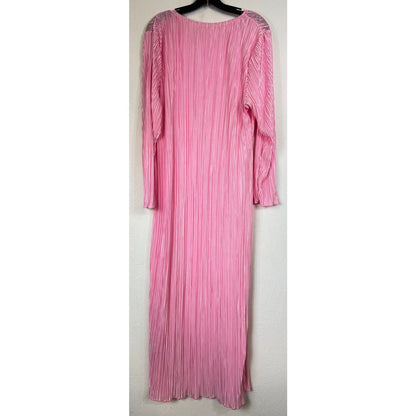 Shein Curve Pink Long Sleeve Maxi Dress Women's 2XL