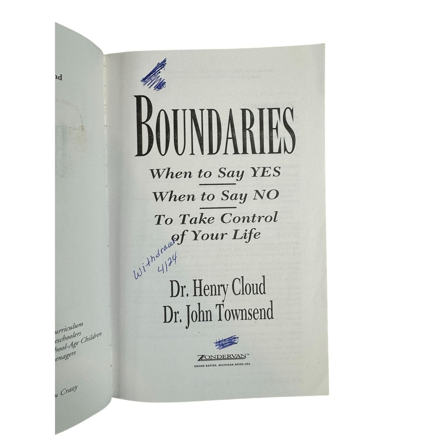 Boundaries by Dr. Henry Cloud and Dr. John Townsend (Paperback)