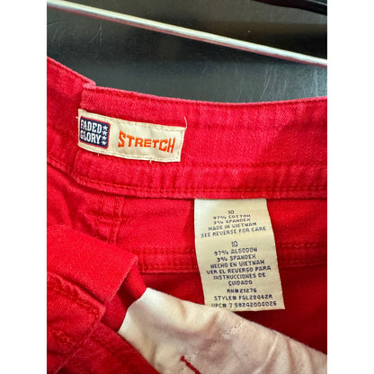 Faded Glory Red Denim Shorts Women's 10