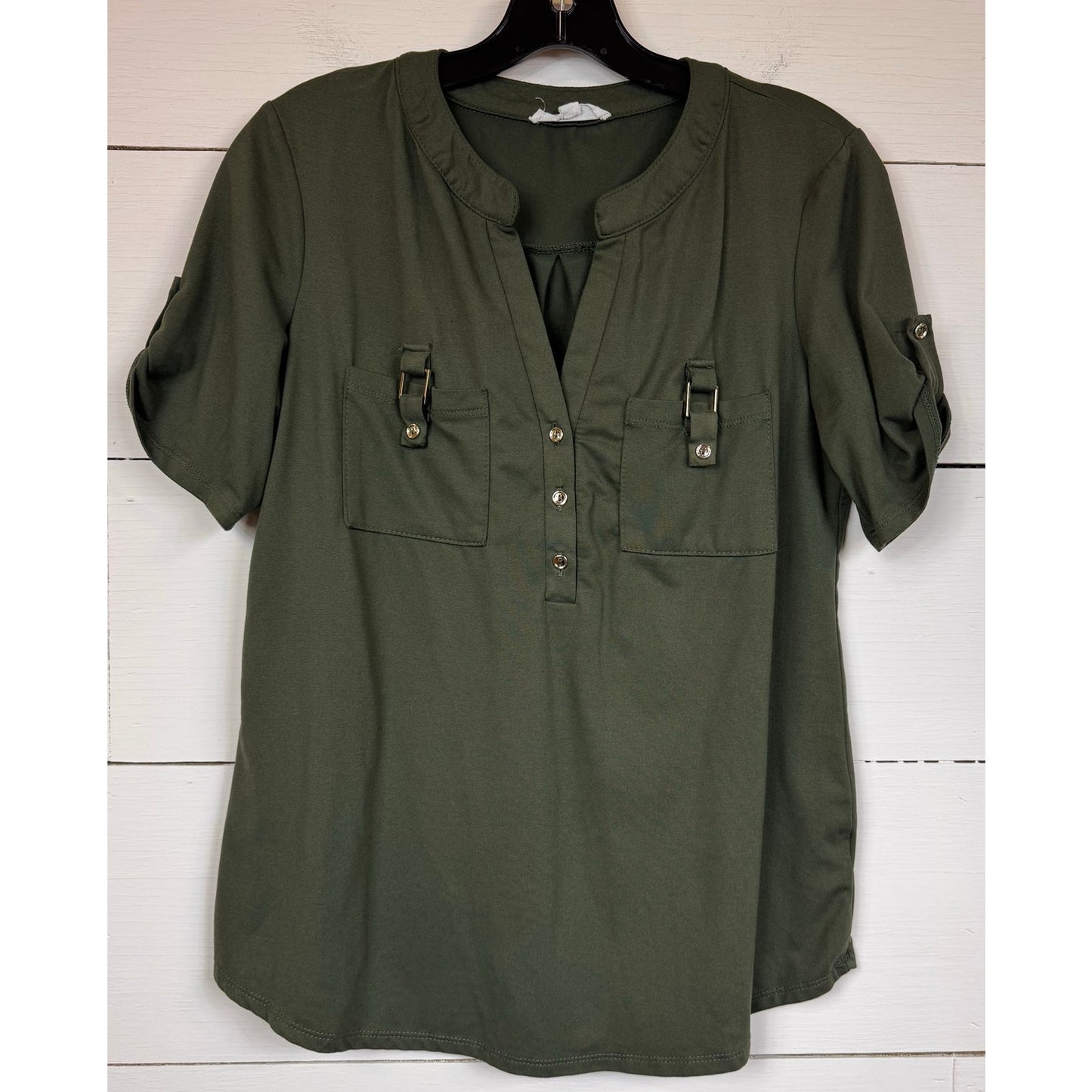 Perseption Concept Green Blouse Women's Size Small