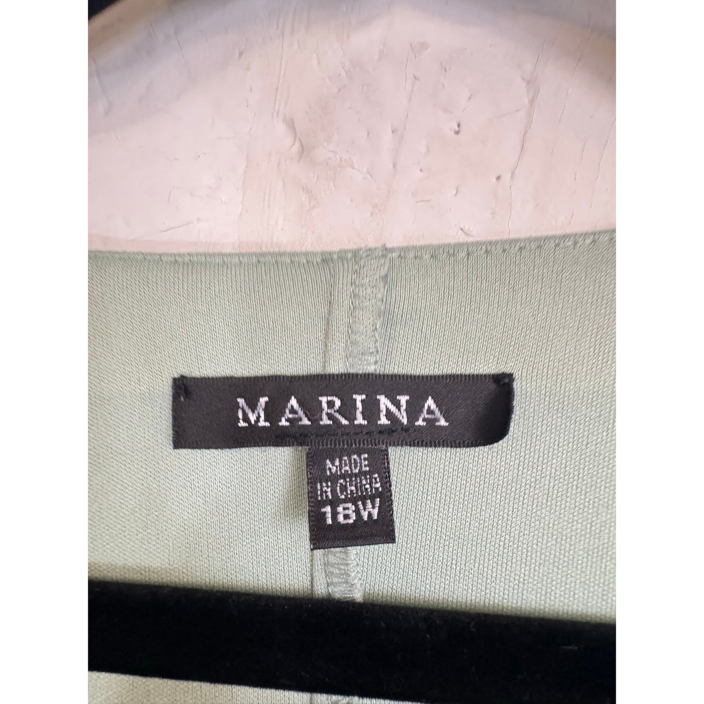 Marina Green Long Sleeve V-neck Formal Dress Women's 18W