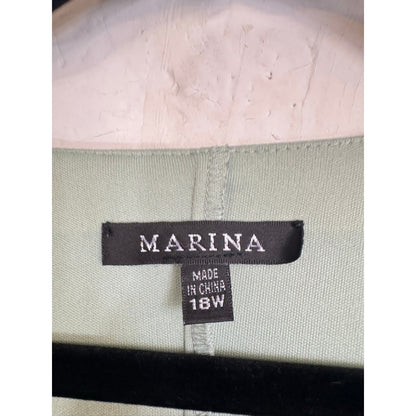 Marina Green Long Sleeve V-neck Formal Dress Women's 18W