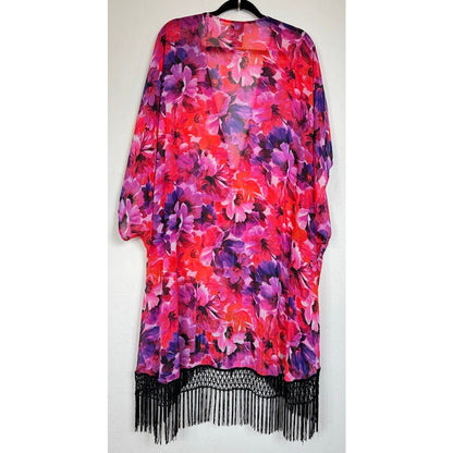 Catalina Pink & Red 3/4 Sleeve Kimono Women's 3X