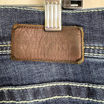 Buckle Black Blue Straight Leg Jeans Men's 34R