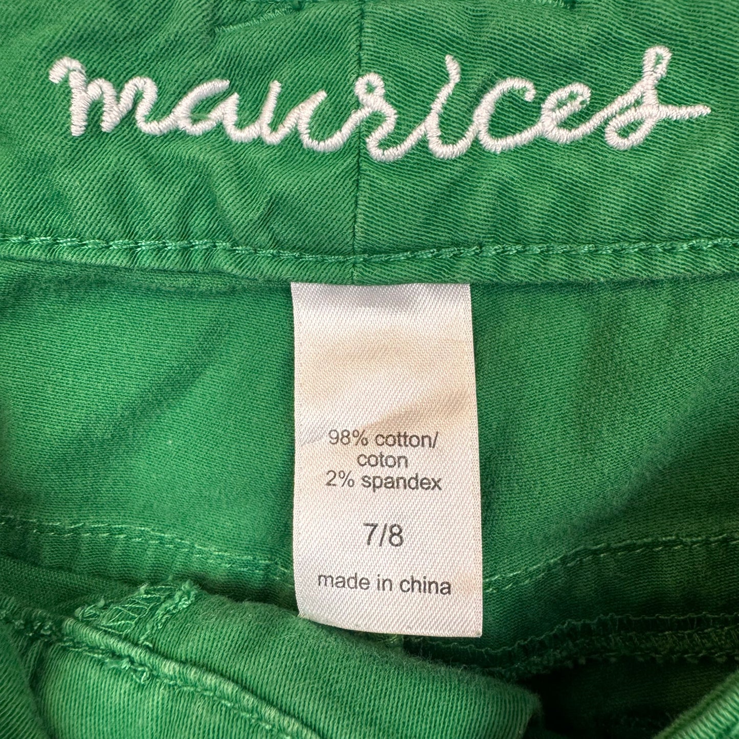Maurices Green Skinny Pants Women's Size 7/8