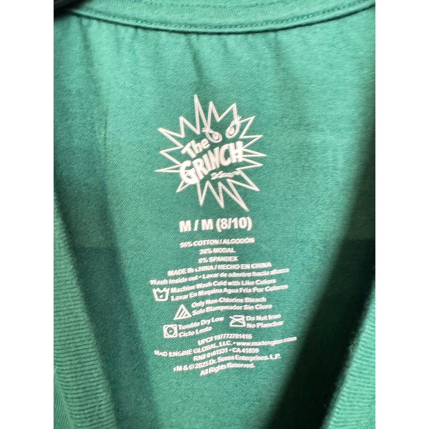 The Grinch Green Short Sleeve T-shirt Women's Medium