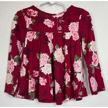 Garanimals Red Floral Long Sleeve Blouse Girl's 3t