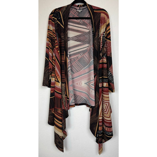 Avenue Brown Long Sleeve Cardigan Women's 26/28