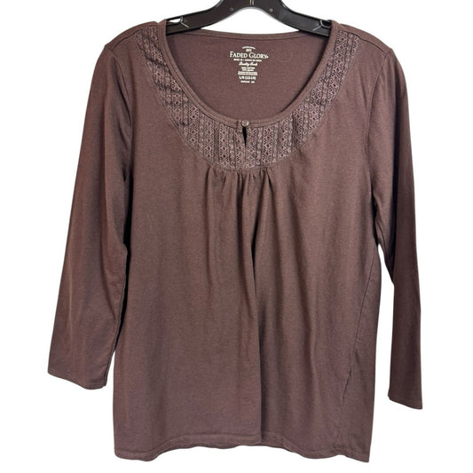 Faded Glory 3/4 Sleeve Top Women's Size Large