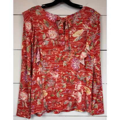 Lauren Conrad Long Sleeve Floral Blouse Women's Size Medium