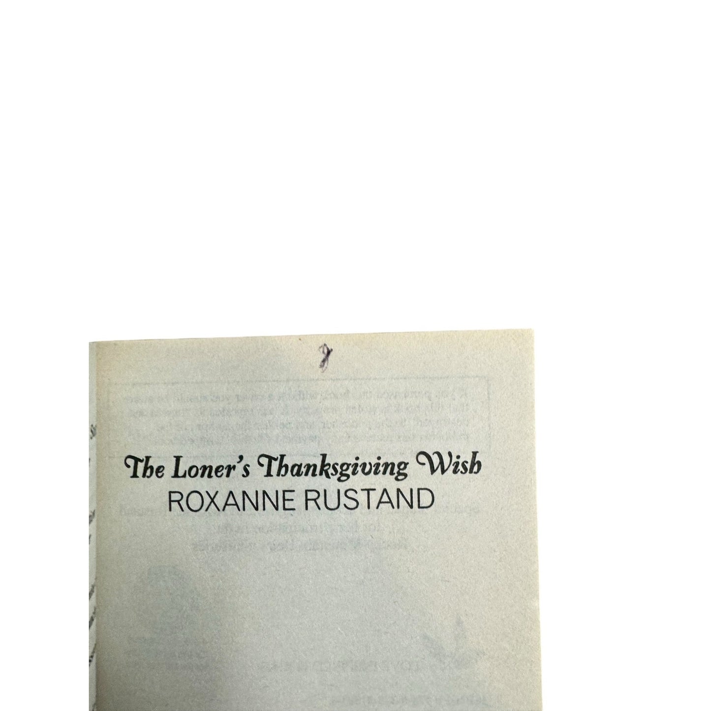 The Loner's Thanksgiving Wish by Roxanne Rustand (Paperback) (Large Print)