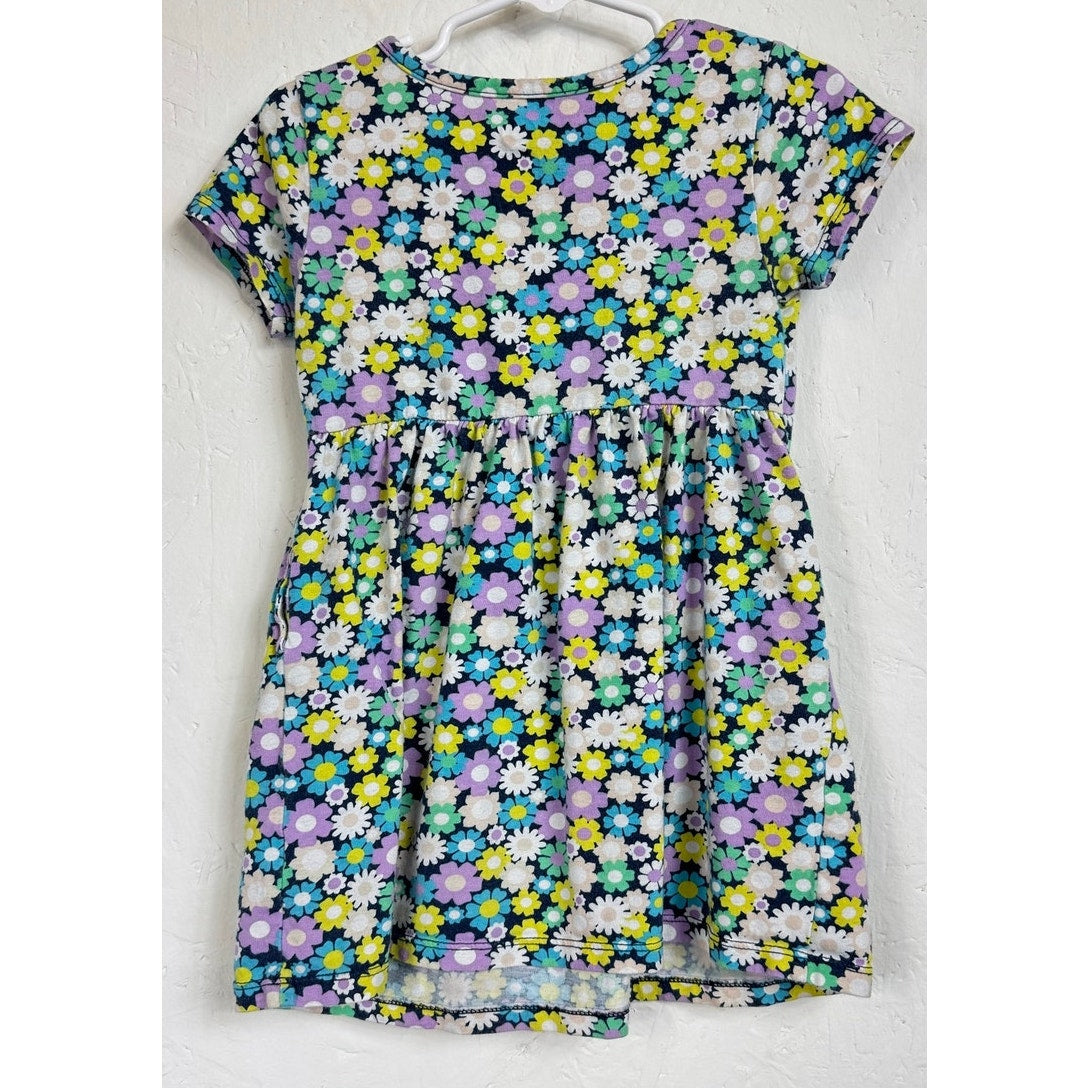 Wonder Nation Blue & Multicolor Short Sleeve Dress Girl's 3t
