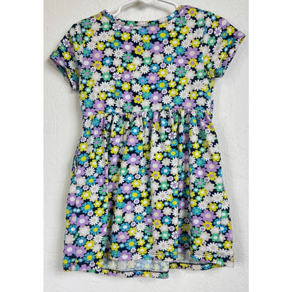 Wonder Nation Blue & Multicolor Short Sleeve Dress Girl's 3t