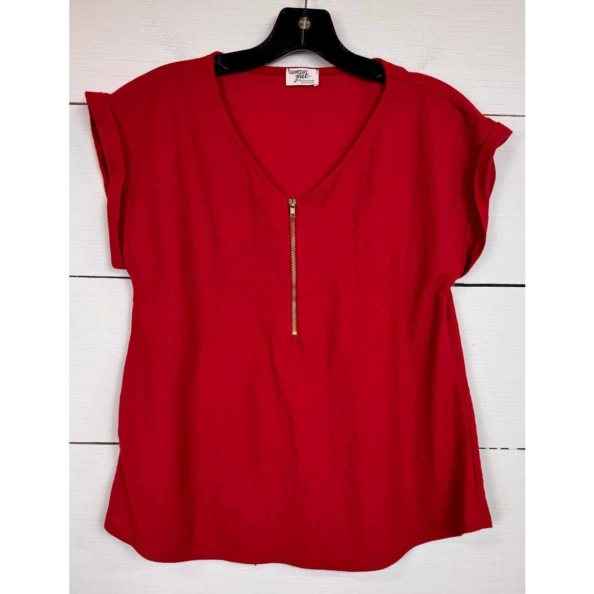 Gameday Gal Short Sleeve Blouse Women's Size Small