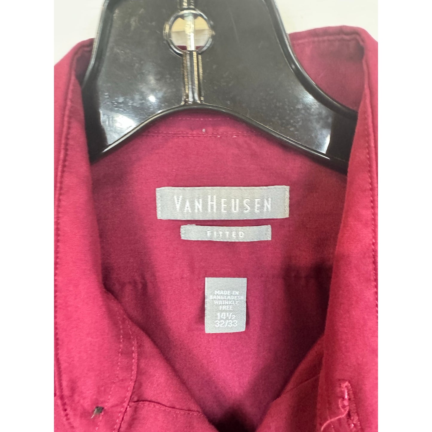 Van Heusen Red Button Up Shirt Men's 14 1/2