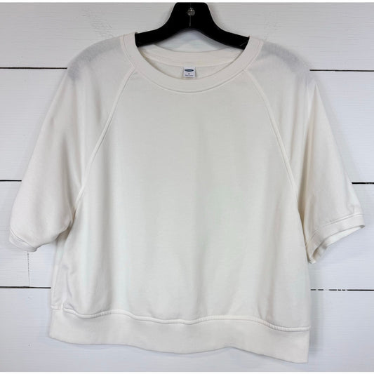 Old Navy Short Sleeve Cropped Sweatshirt Women's Size Medium