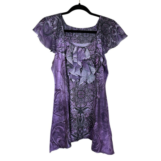Laura Scott Short Sleeve Top Women's Size Large