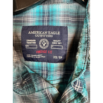 American Eagle Long Sleeve Snap Up Shirt Men's Size XS
