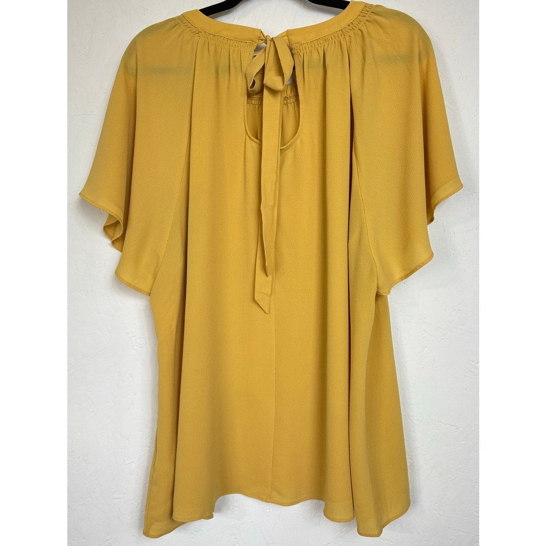 Cato Yellow Short Sleeve Blouse Women's 22/24W