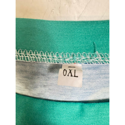 Blue & Green Short Sleeve Blouse Women's 6XL