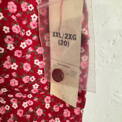 Faded Glory Red Floral Print Shirt Women's Size XXL - Image 4