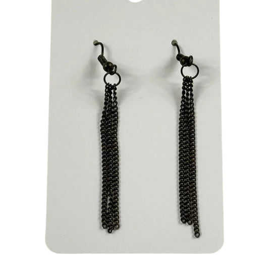 Fashion Jewelry Bronze Toned Dangle Tassel Women's Earrings - Image 1