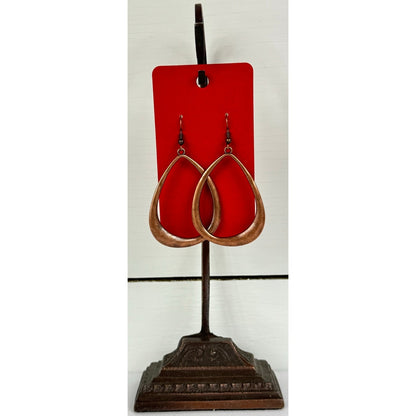 Fashion Jewelry Women's Copper Teardrop Dangle Fishhook Earrings - Image 1