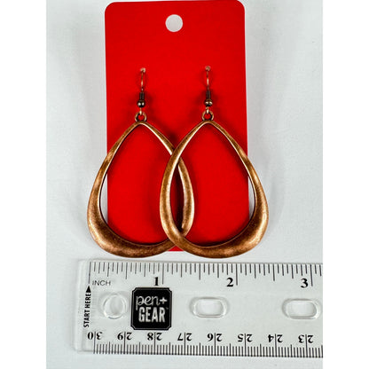 Fashion Jewelry Women's Copper Teardrop Dangle Fishhook Earrings - Image 3