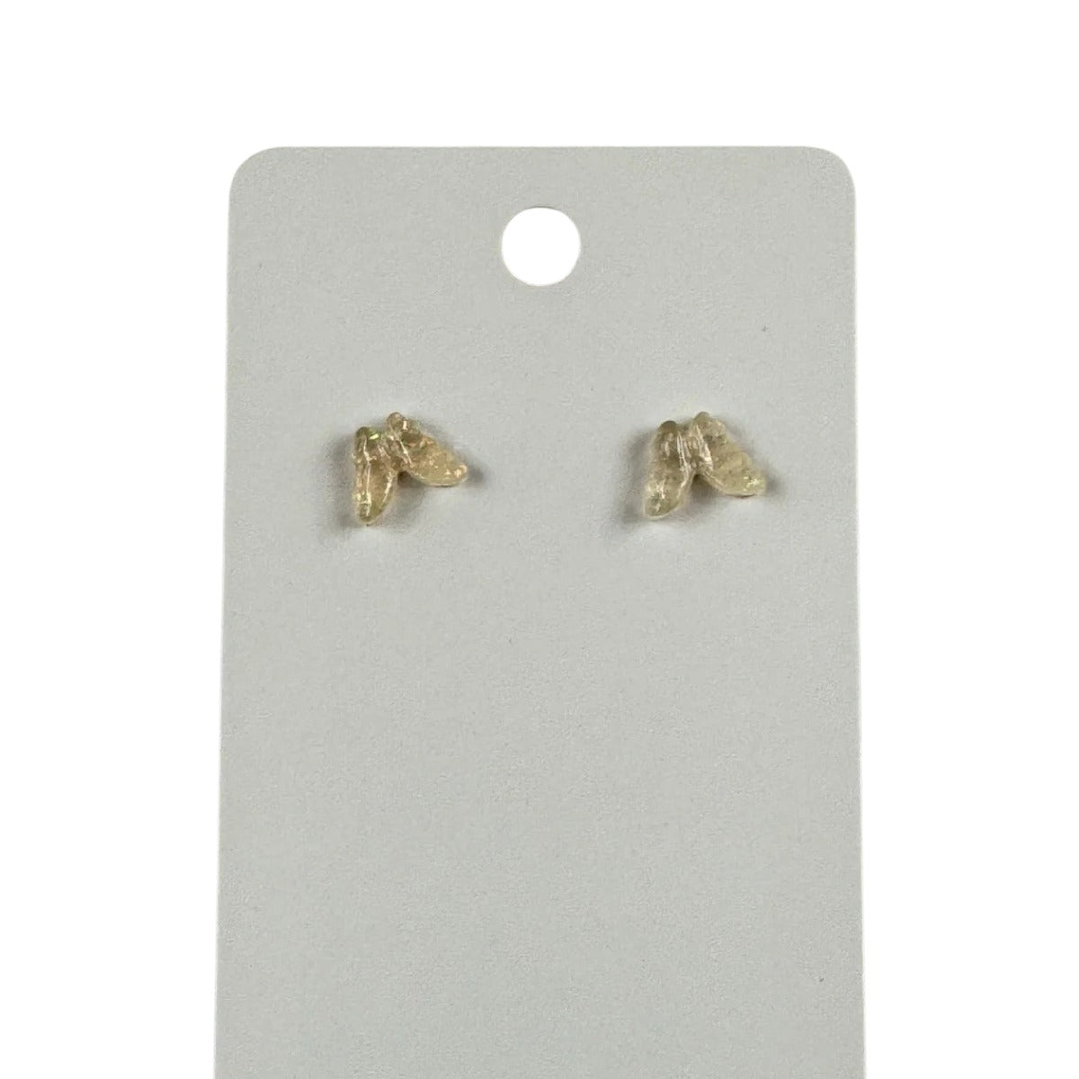 Fashion Jewelry Cream Butterfly Stud Earrings - Image 1