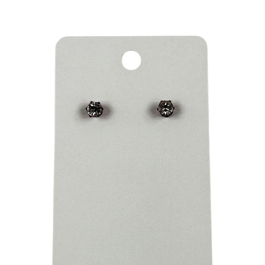 Fashion Jewelry Dark Pink Setting White Rhinestone Stud Earrings - Image 1