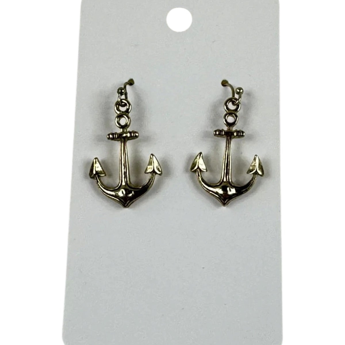 Fashion Jewelry Gold Toned Anchor Women's Earrings - Gold - Image 1