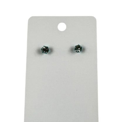 Fashion Jewelry Light Blue Setting White Rhinestone Stud Earrings - Image 1