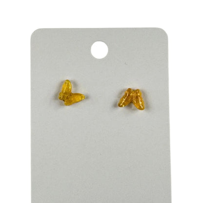 Fashion Jewelry Orange Butterfly Stud Earrings - Image 1