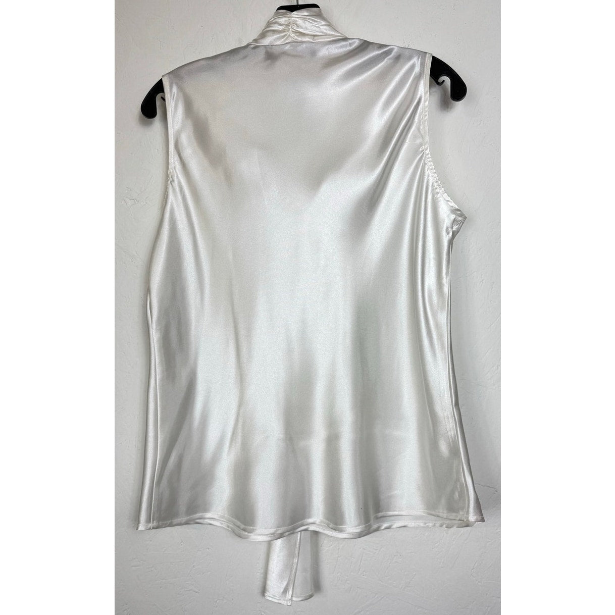 Black Label by Evan Picone White Sleeveless Blouse Women's Large