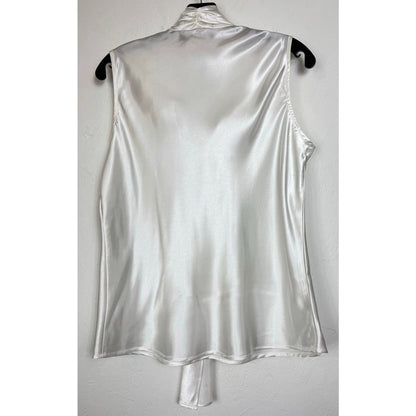 Black Label by Evan Picone White Sleeveless Blouse Women's Large