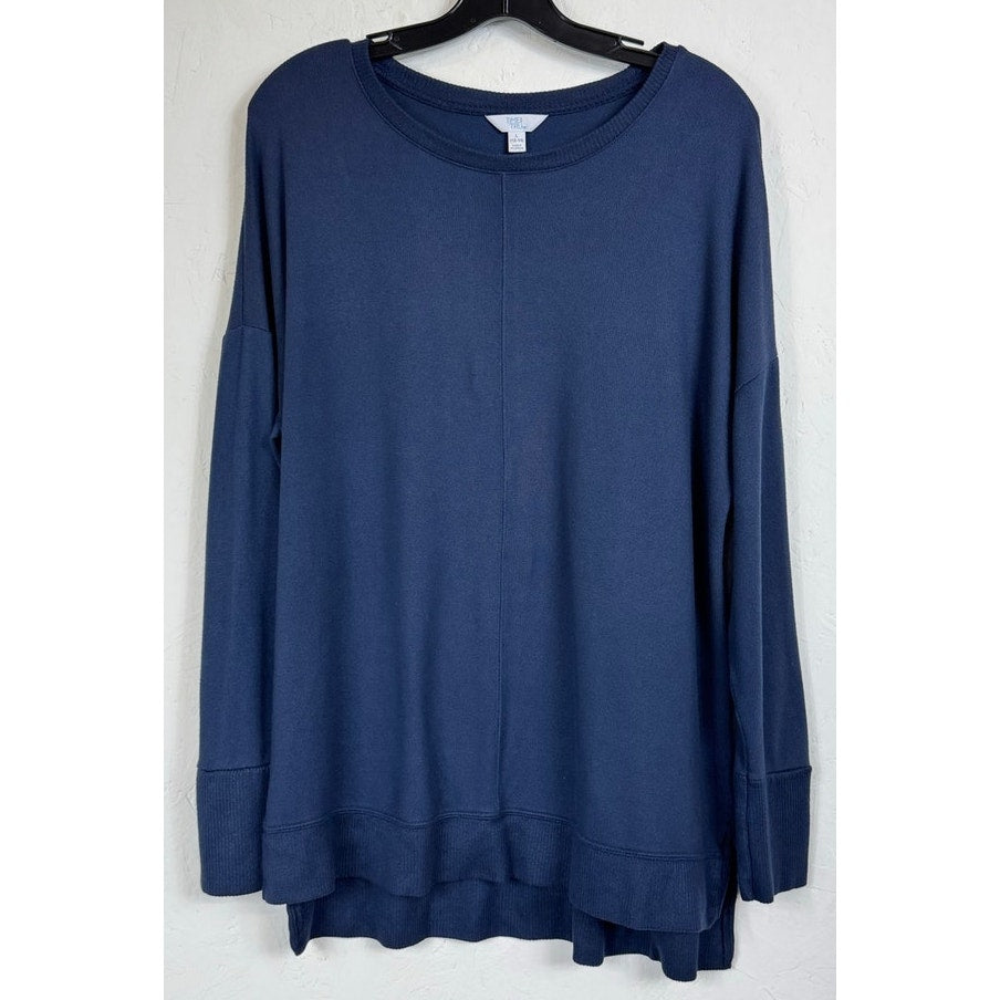 Time And Tru Blue Long Sleeve Sweater Women's Large
