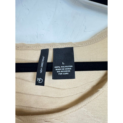 New Directions Beige 3/4 Sleeve Blouse Women's Large