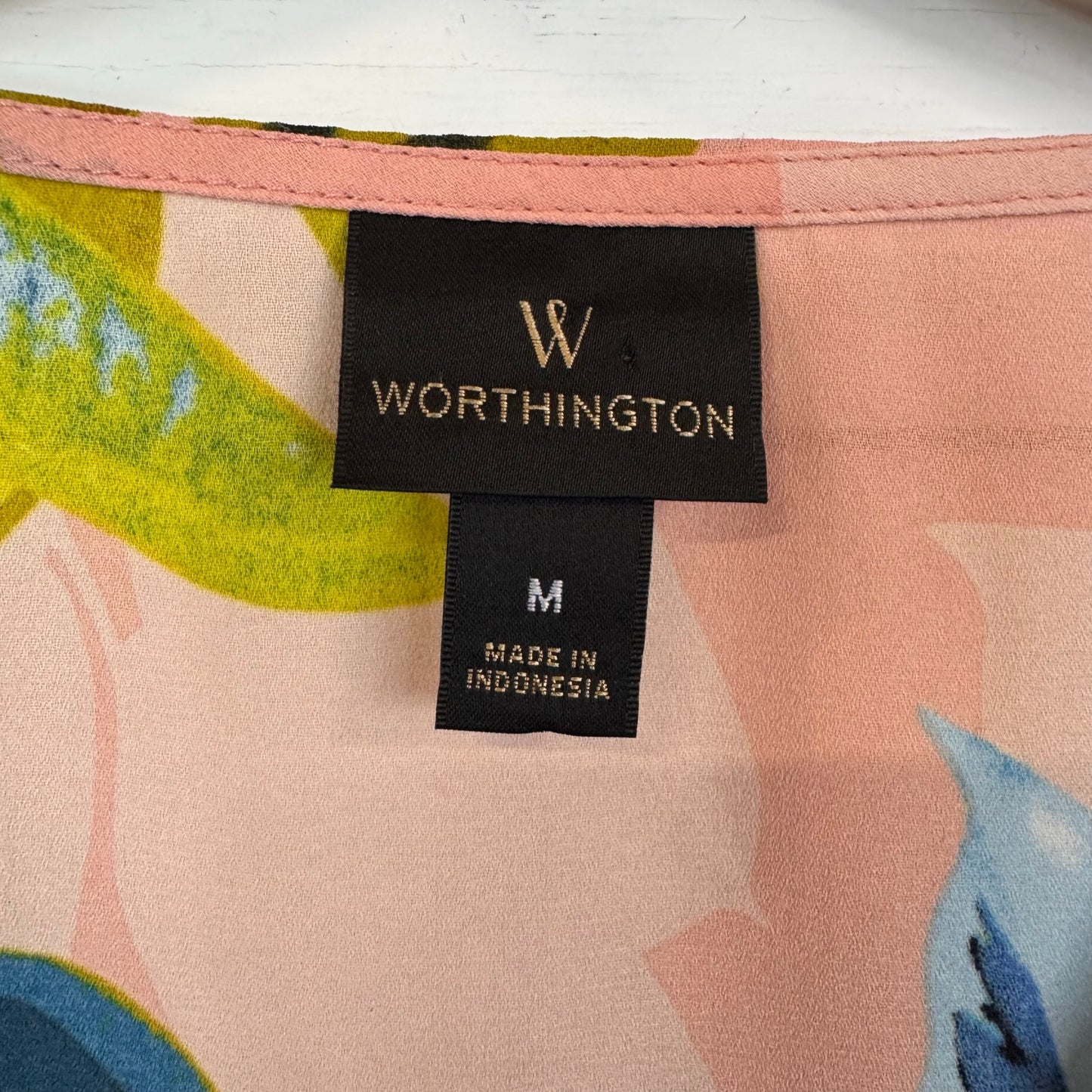 Worthington Pink Floral Blouse Women's Size Medium