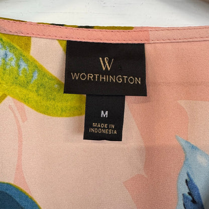 Worthington Pink Floral Blouse Women's Size Medium