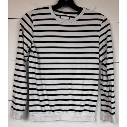 Denim & Flower Striped Long Sleeve T-Shirt Girl's Size 9/10