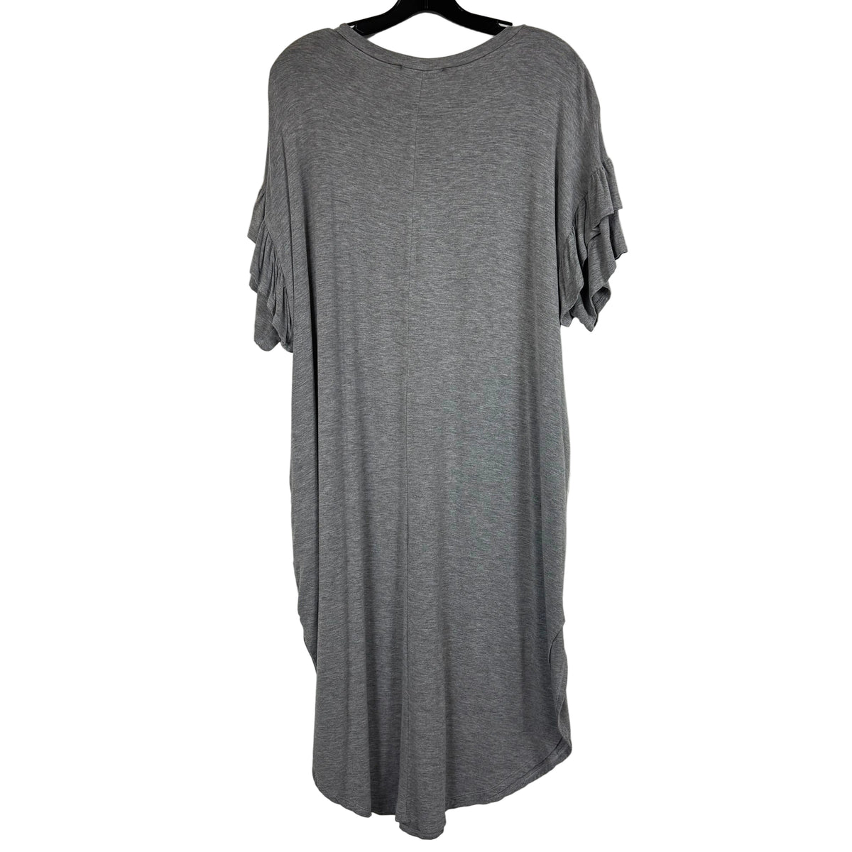 a.gain Heather Gray Double Ruffle Short Sleeve Dress XL - Image 1