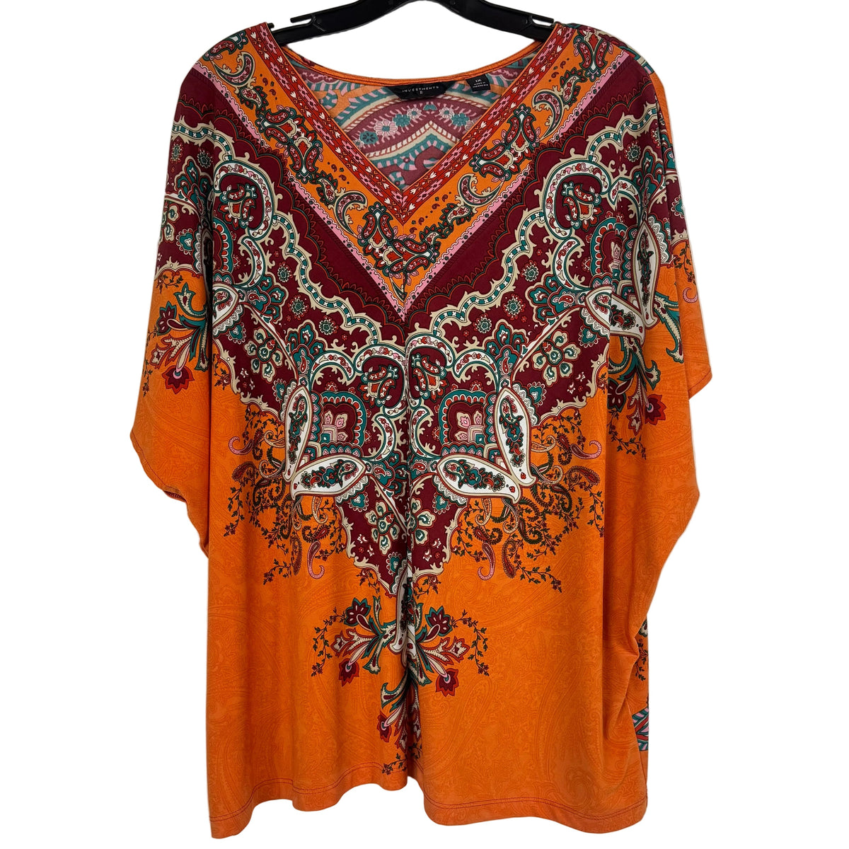 Investments Women's Paisley Print Poncho Top Size 1X - Image 1