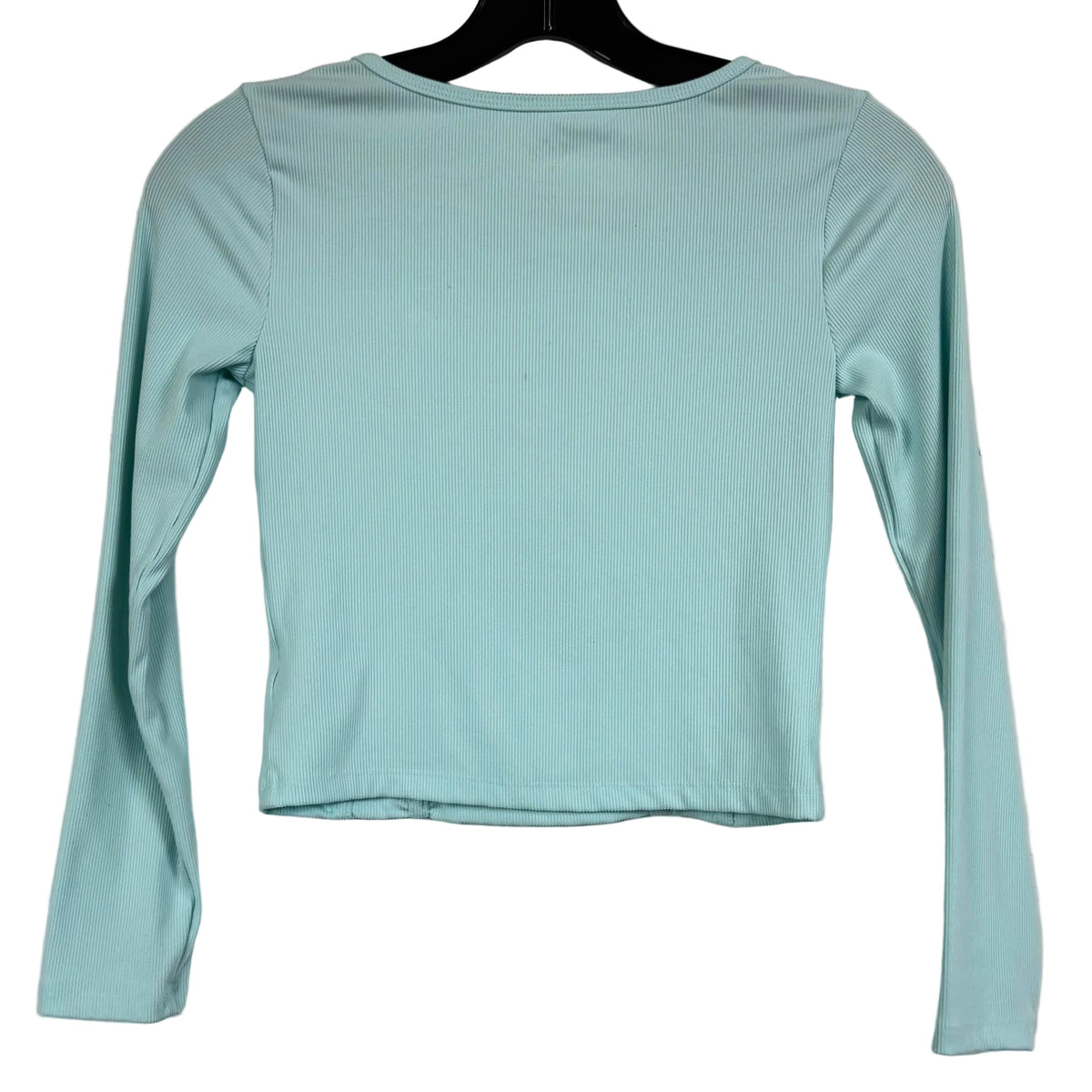 Justice Long Sleeve Turquoise Cropped Top Kids' Size Medium - Image 2