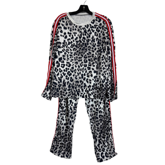 Women's Leopard Print Side Stripe Lounge Set Size 2XL - Image 1