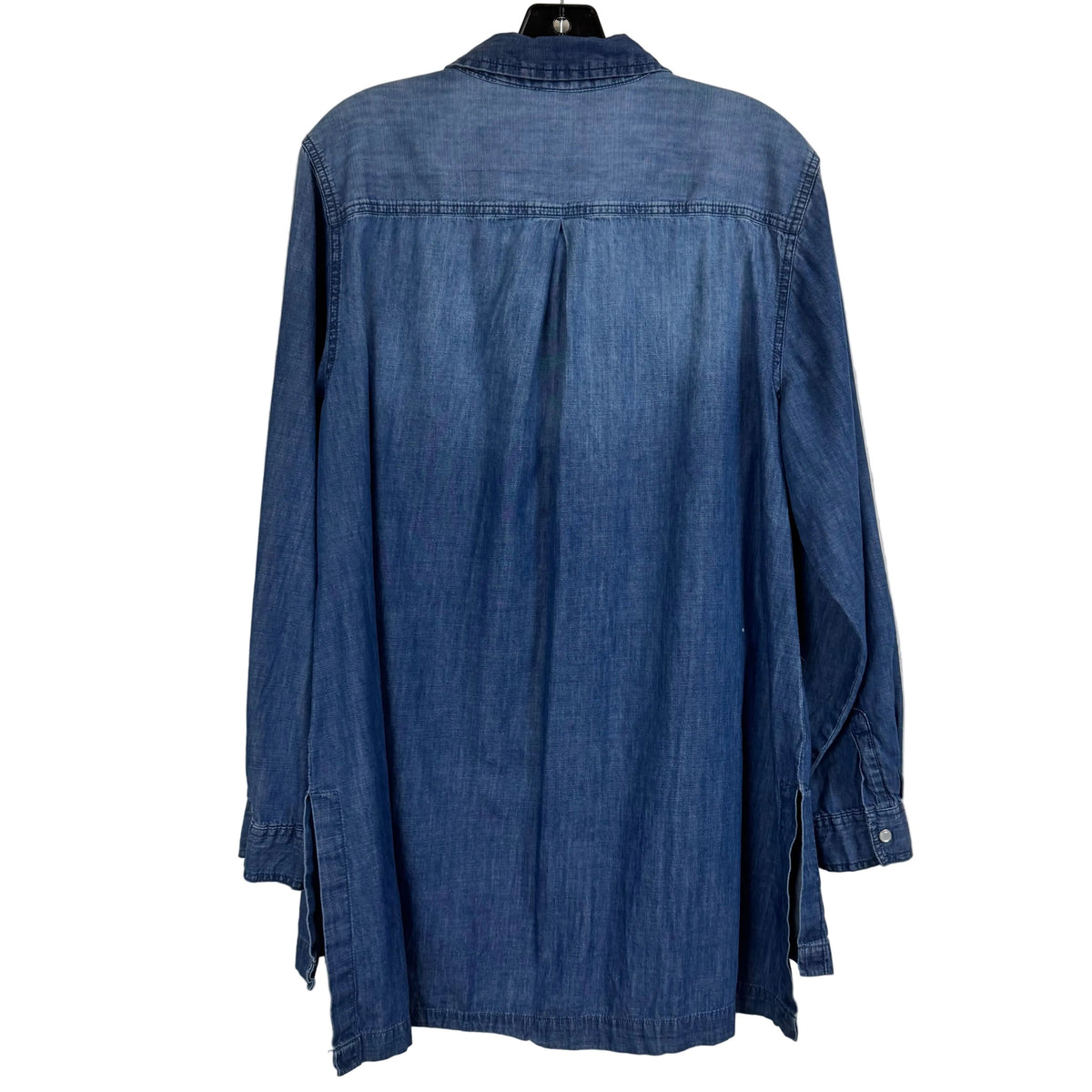 Cato Long Sleeve Blue Denim Shirt Side Slits Button Cuffs 18/20W - Image 2