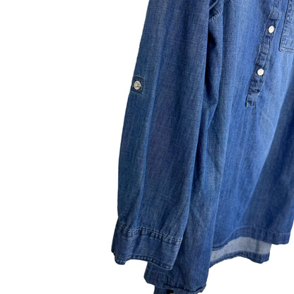 Cato Long Sleeve Blue Denim Shirt Side Slits Button Cuffs 18/20W - Image 3
