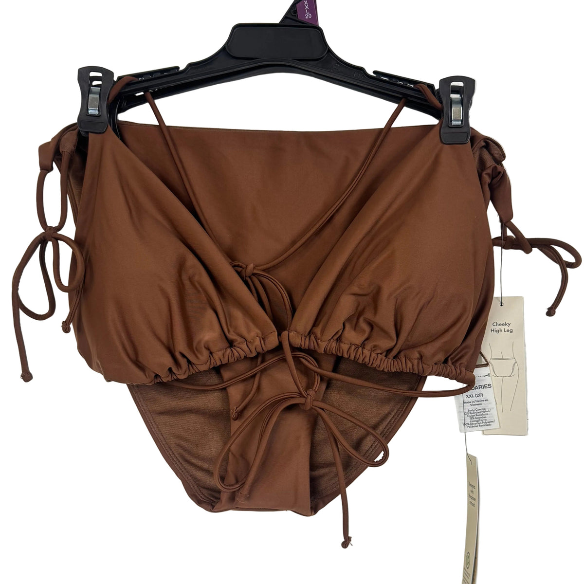 No Boundaries Cheeky High Leg Brown XXL 20 Bikini Set - Image 1