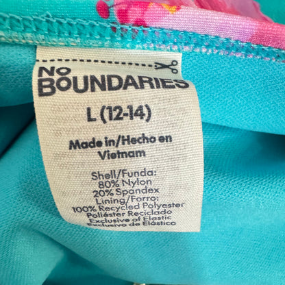 No Boundaries Women's Blue Hibiscus One-piece Size Large - Image 3