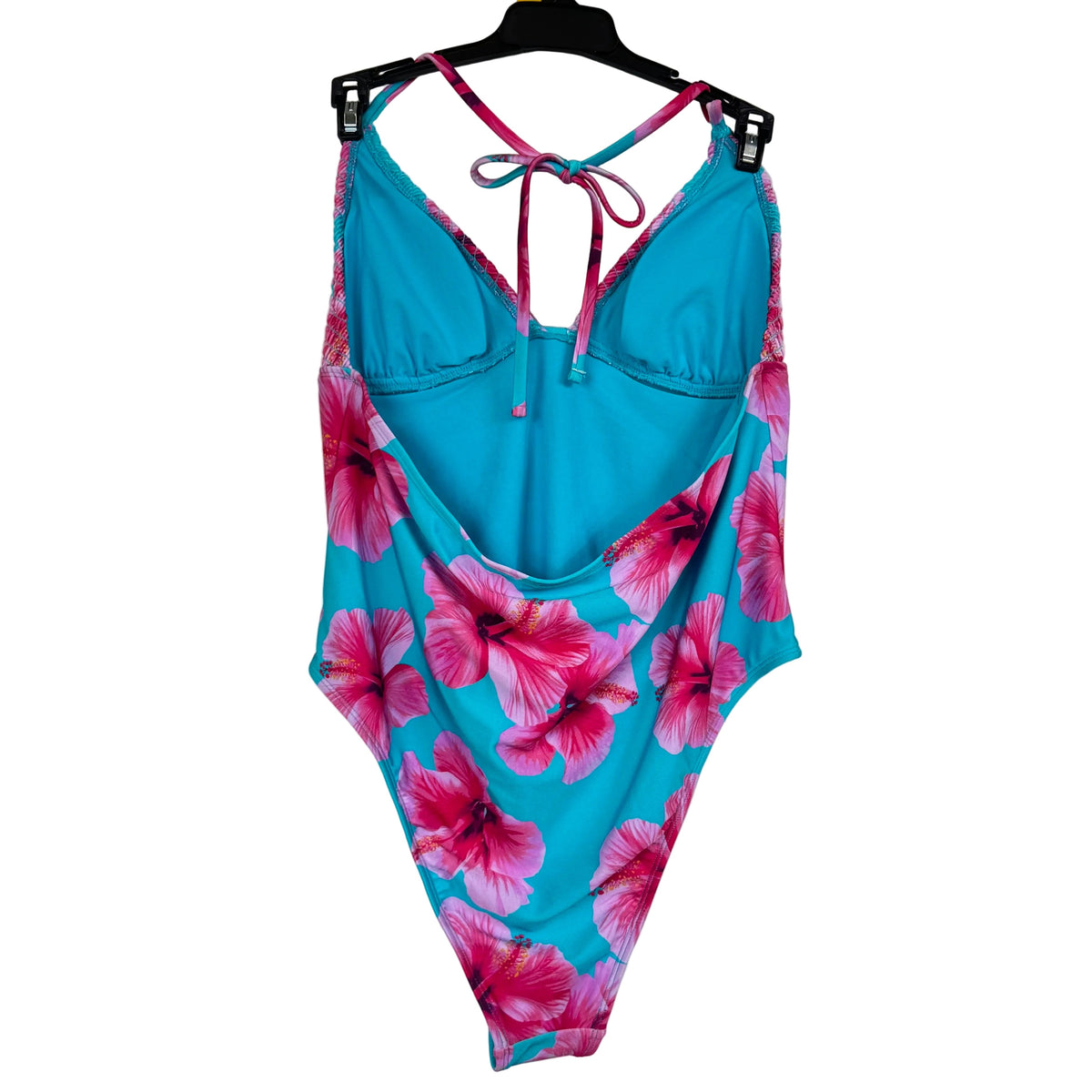 No Boundaries Women's Blue Hibiscus One-piece Size Large - Image 2